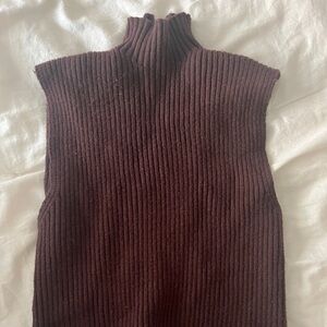 Brown knit Zara crop top